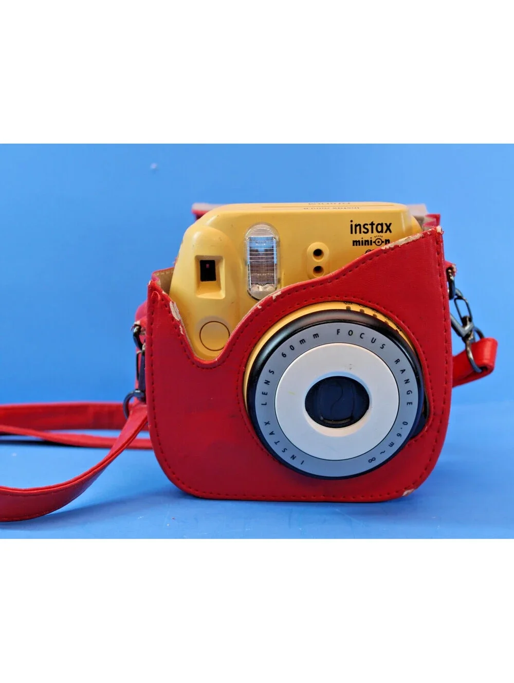 Fujifilm Instax Minion Mini 8 Instant Camera Red Faux Leather Case-Collectors